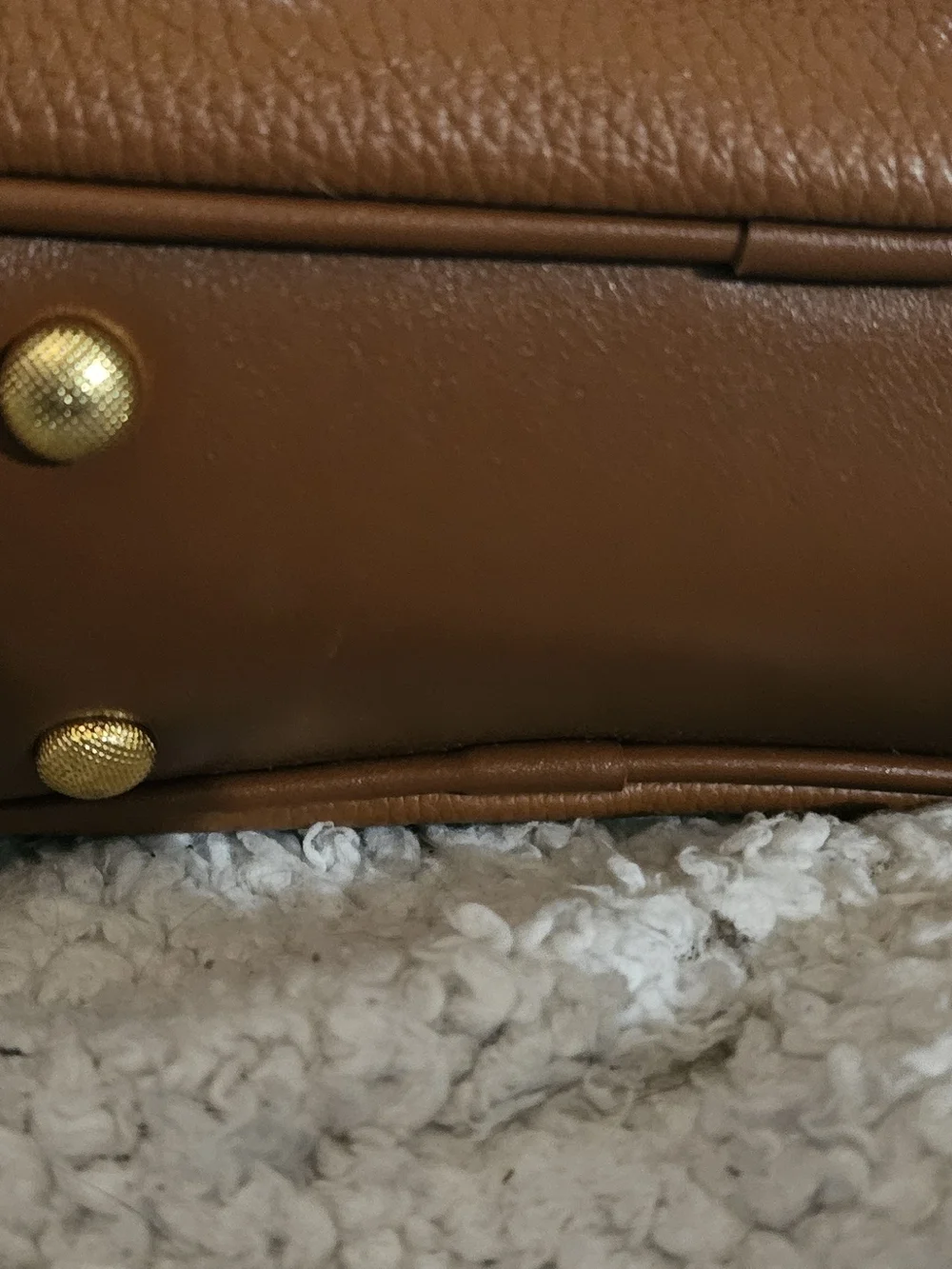 Structured Pebbled Leather Satchel in Chestnut Brown